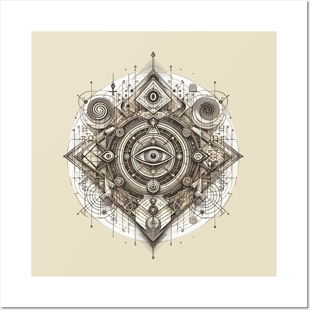 Ancient Mystical Geometric Eye Wall Art by The Tee Bizarre